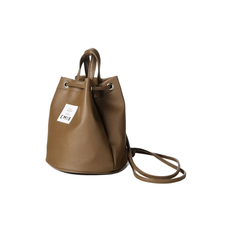 Emis PVC With Leather Crossbody Bag Shoulder Bag Mini Unisex Brown-1