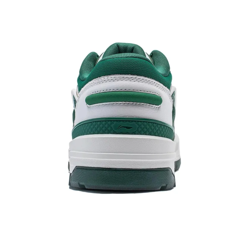 LiNing 001 BTC MEGA Slip Resistant Cushioning Wear Resistant Support Low Top Skateboard Shoes Men's White Green-5