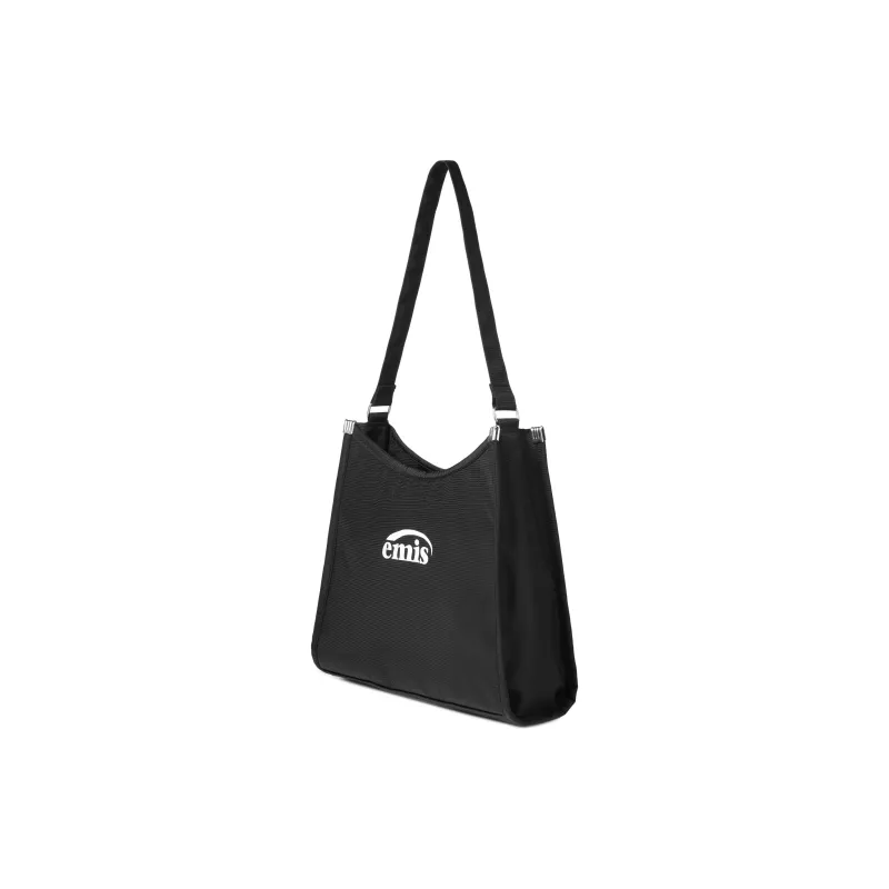 Emis Nylon Hobo Bag Square Shoulder Bag Regular Unisex Black-1