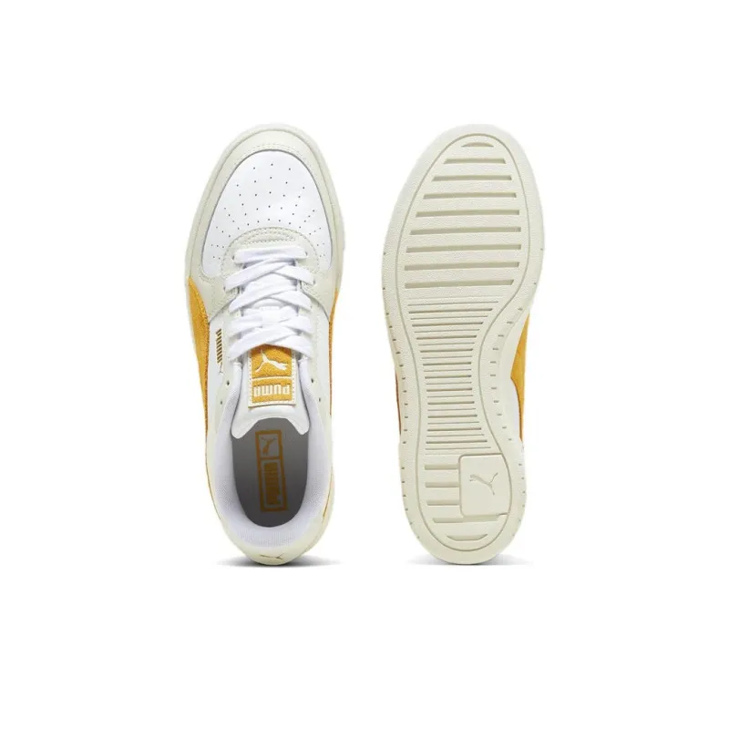 PUMA Ca Pro Anti-Slip Wear-Resistant Low-Top Skateboard Shoes Unisex White Yellow-4