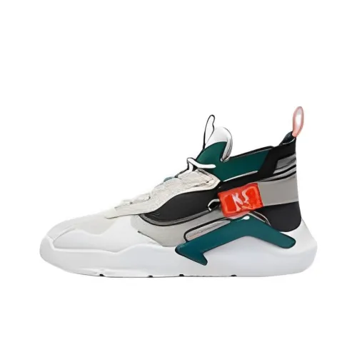 QIAODAN Cushioned Slip Resistant High Top Casual Shoes Men's Black White Gray