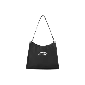 Emis Nylon Hobo Bag Square Shoulder Bag Regular Unisex Black
