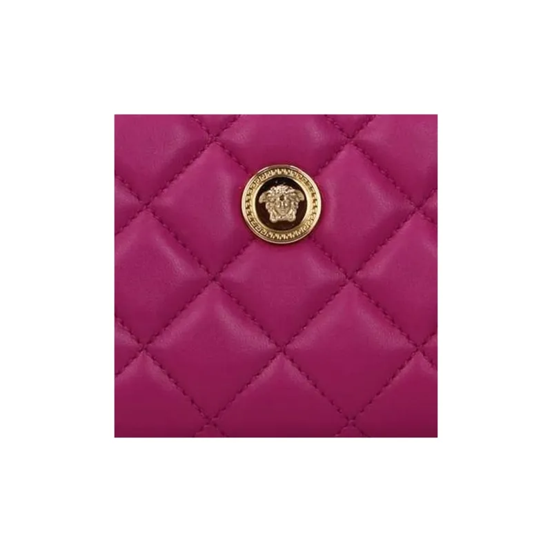 VERSACE Leather Wallet Women's Fuchsia-3