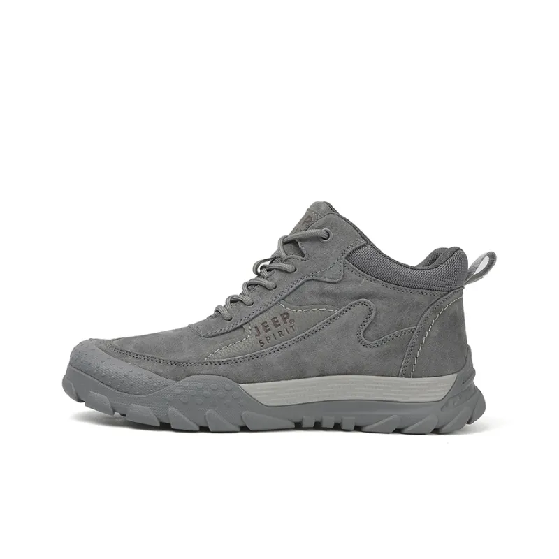 JEEP SPIRIT Waterproof, Abrasion Resistant, Slip Resistant Ankle Length Outdoor Boots Men's Gray-0