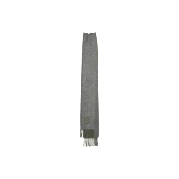 LOEWE Knit Scarves Unisex Gray Green