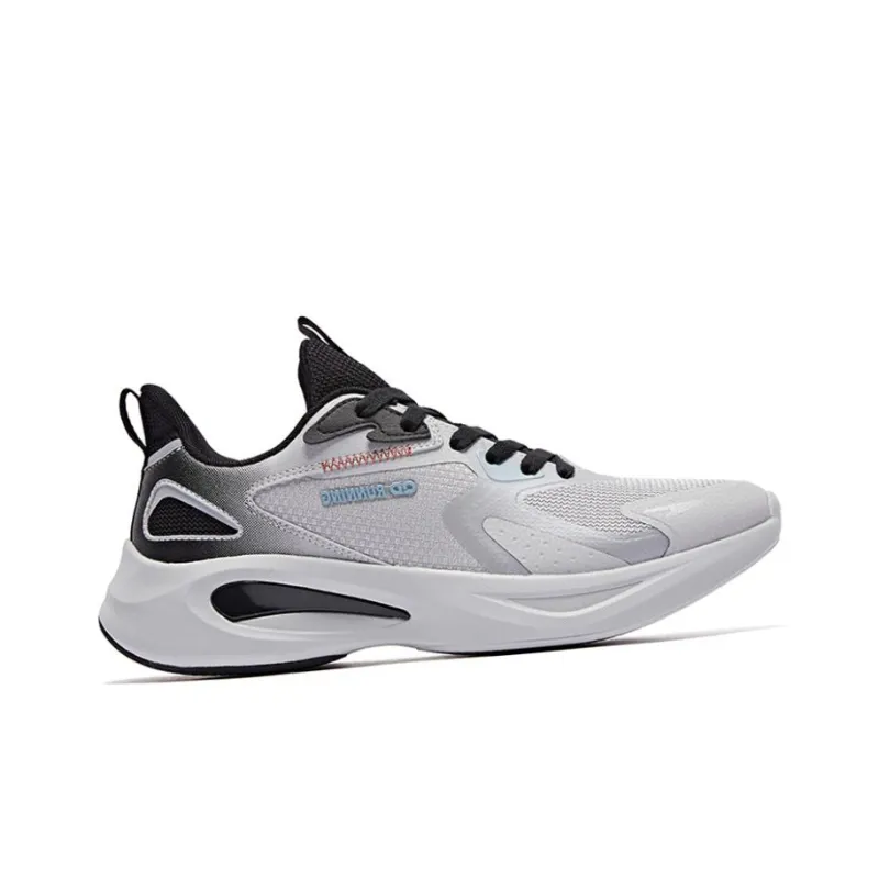 QIAODAN Hydrogen Shadow Shock Absorbers With Slip Resistant Features Low Top Running Shoes Men's Gray Black-1