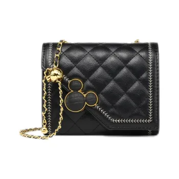 Disney Mickey Series PU Leather Crossbody Bag Small Size Women's Black