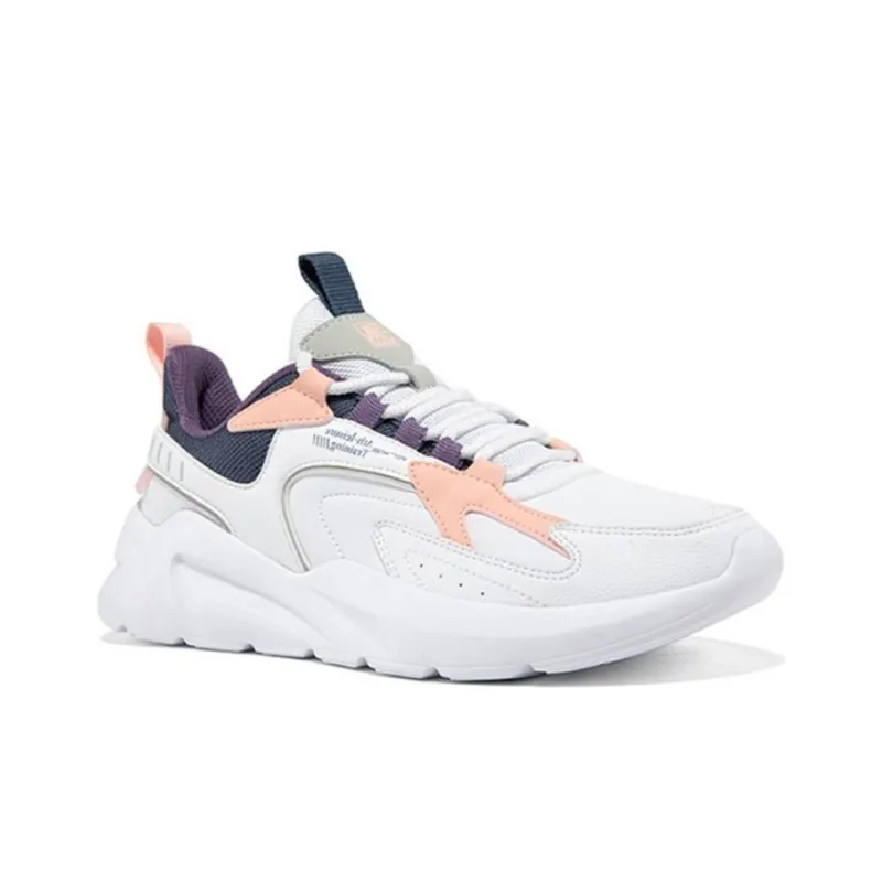 Erke Cushioning Anti Slip And Wear Resistant Low Top Running Shoes Women's White Blue-2