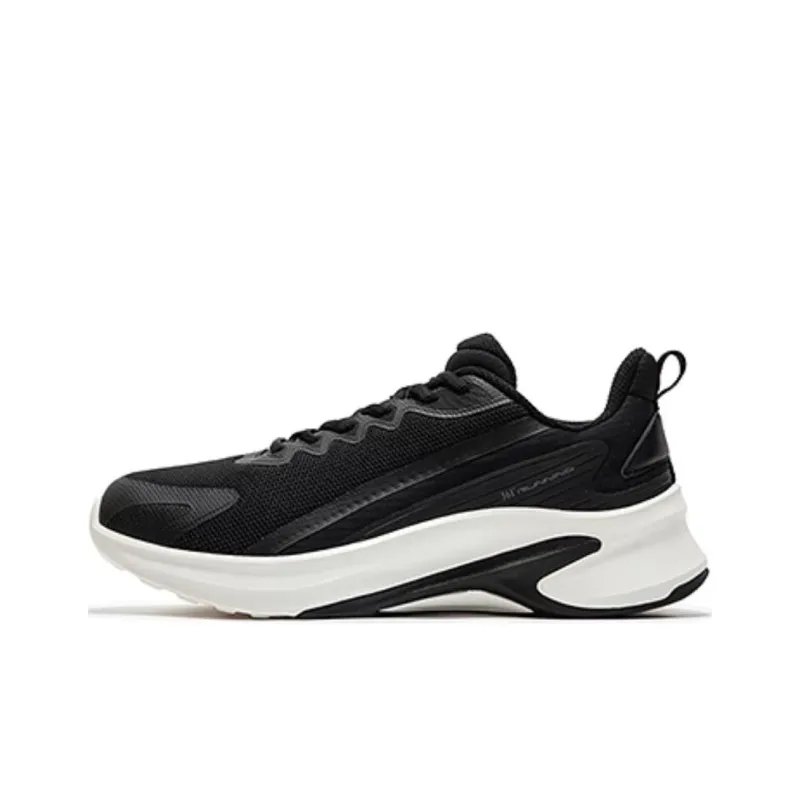 361° Wear Resistant Low Top Running Shoes Men's Black White-0
