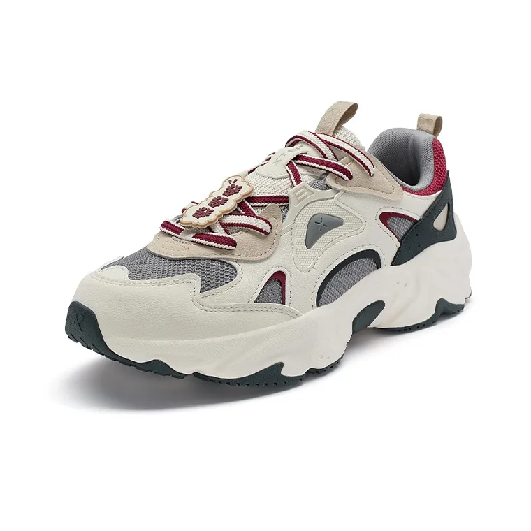 XTEP New Year Collection Slip-Resistant Cushioning Low-Top Casual Shoes Men's Milk Tea White Earth Gray-2