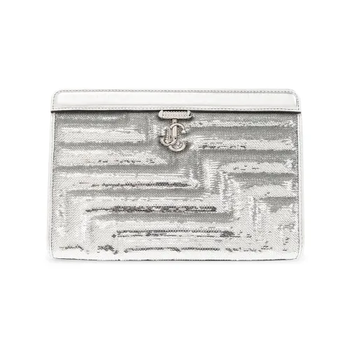Jimmy Choo Avenue Sequins Handbag Women's Silver