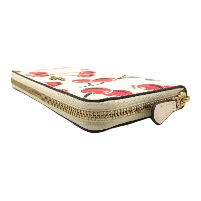 COACH Accordion Wallet Leather Long Wallets Women's White-1