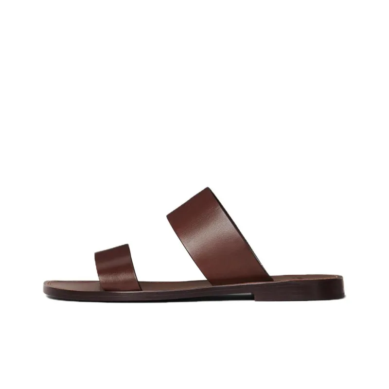 CELINE Lerins Slides Dark Brown-0