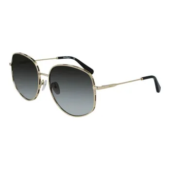 FERRAGAMO Round Sunglasses Men's Gold