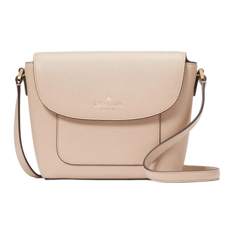Kate Spade Litchi Grain Leather Shoulder Bag, Crossbody Bag Regular Women's Warm Beige-0