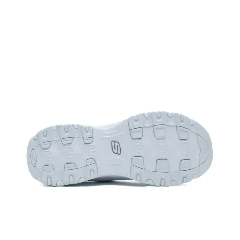 Skechers D'LITES Cushioning Anti-Slip And Wear-Resistant Low-Top Chunky Sneakers Women's Silver White-4