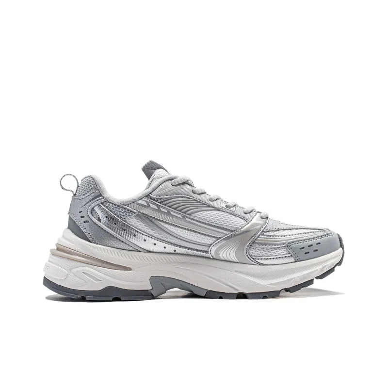 LiNing Aurora 2K V2 Cushioning Anti Slip And Wear Resistant Support Low Top Casual Shoes Women's Silver White-1