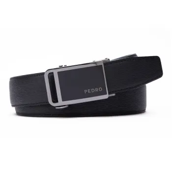 PEDRO Automatic Buckle Cow Leather Leather Belts Men's Black Width  3.5cm