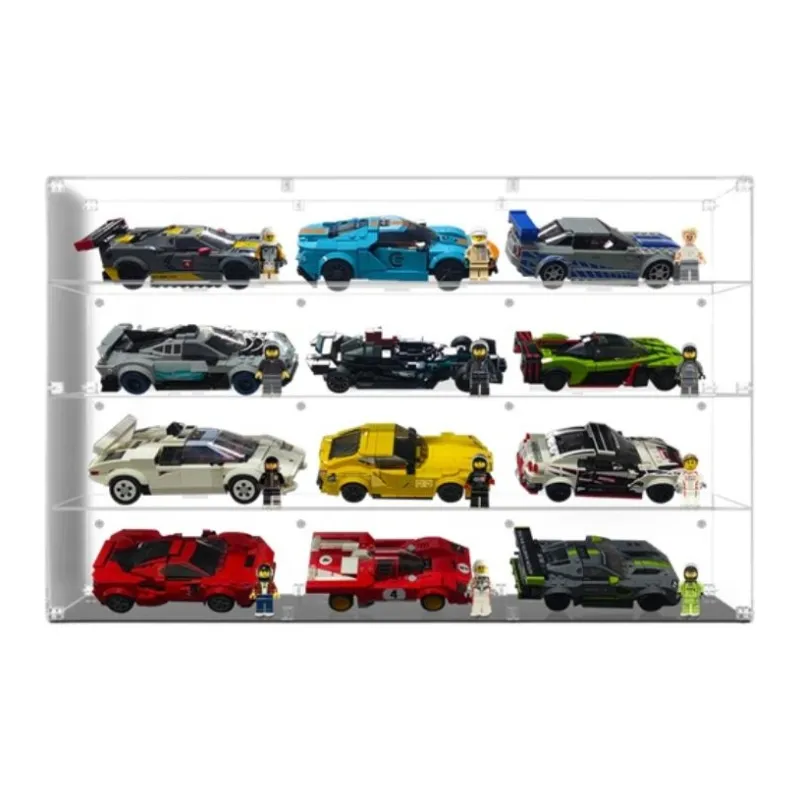 KGBOX For Building Block Speed Racing Full Set Cabinet Transparent Acrylic Display Case Model Accessories-0
