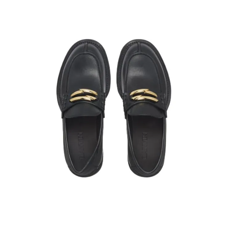 Lanvin Buckled Leather Loafers-5