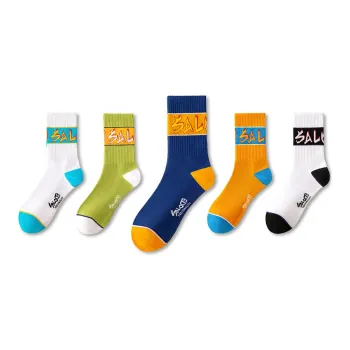 LUOLIAN Mid Calf Socks Unisex 5 Pack