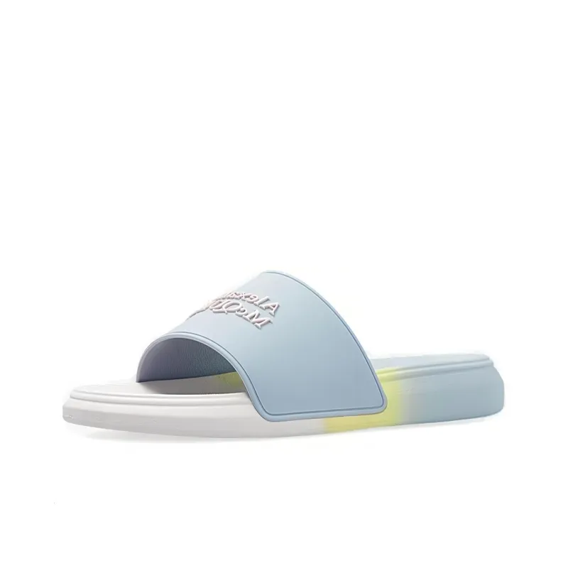 Alexander McQueen Rubber Sole Slip Resistant Slide Slippers Women's Blue-3