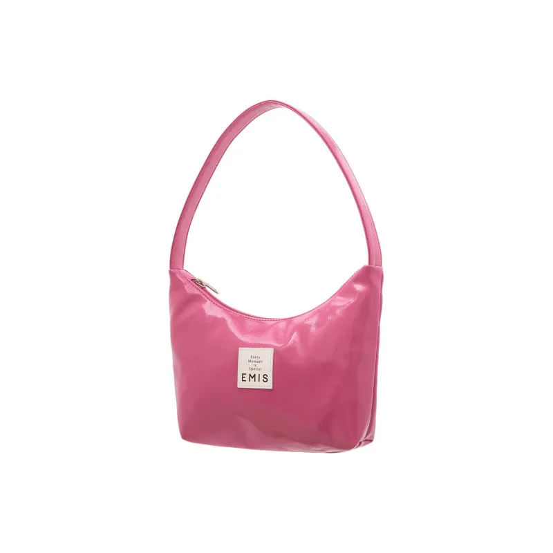 Emis Polyurethane Hobo Bag, One Shoulder Handbag Regular Women's Magenta-1