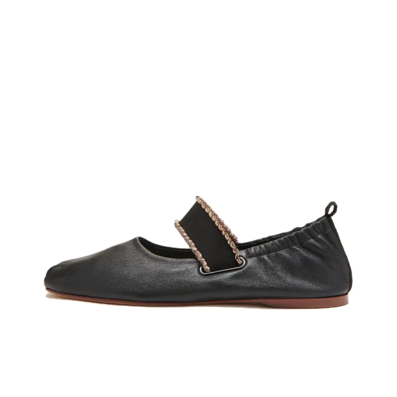 Ulla Johnson Eliza Flat Mary Jane Shoes Women's Black-0