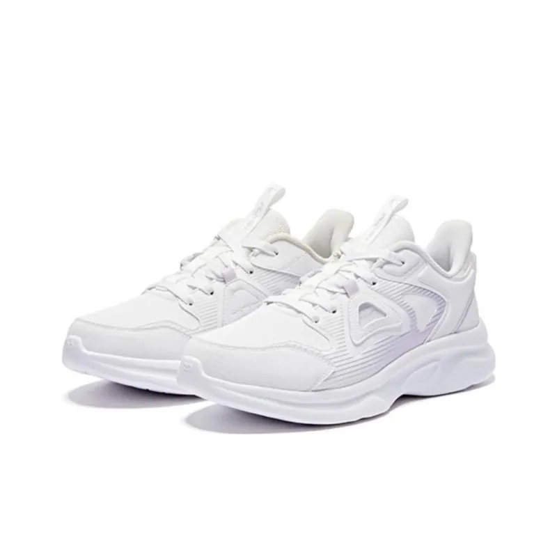 QIAODAN Cushioning Anti Slip And Wear Resistant Low Top Running Shoes Women's White Purple-1