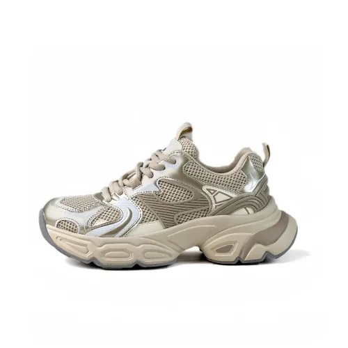 CHILI Chunky Sneakers Women's Low Top Gray, Silver
