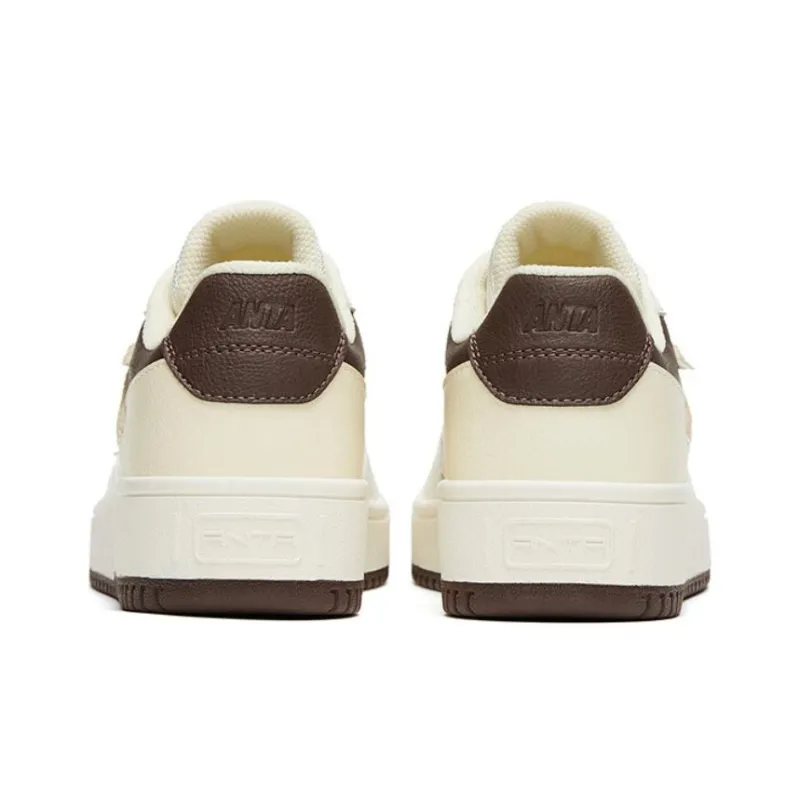Anta Life Collection 0 Sensitivity Anti Slip Wear Resistant Low Top Skateboard Shoes Women's White Brown-3