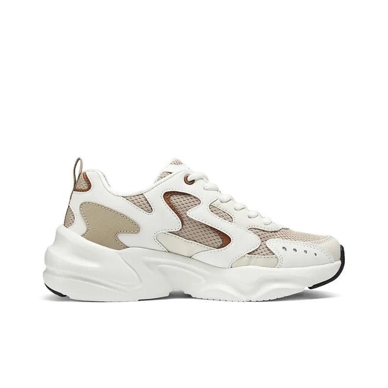 Skechers BOBS BAMINA 2 Cushioned Wear Resistant Breathable Low Top Chunky Sneakers Women's Taupe-1