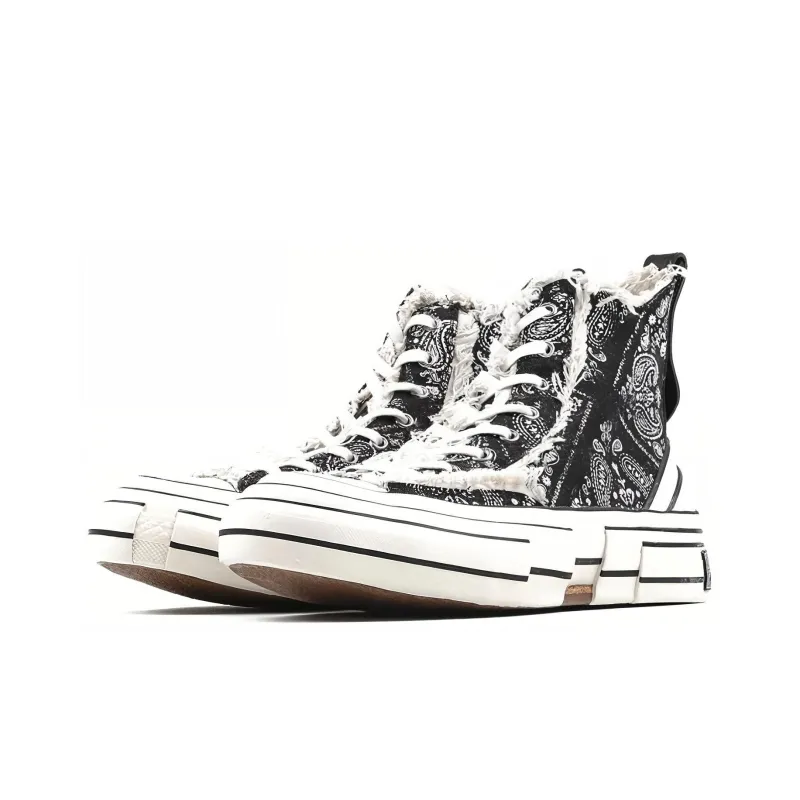 VESSEL Durable Breathable High Top Skateboard Shoes Unisex Black White-2
