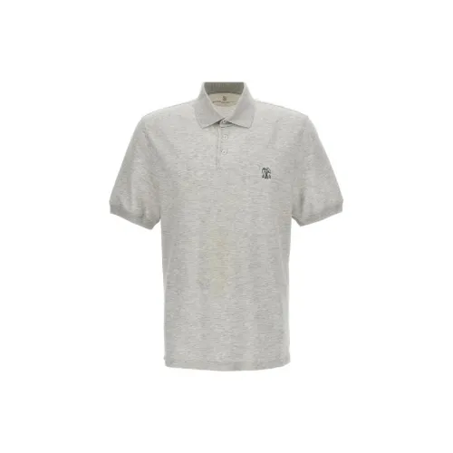 Brunello Cucinelli Polo Shirts Men Gray