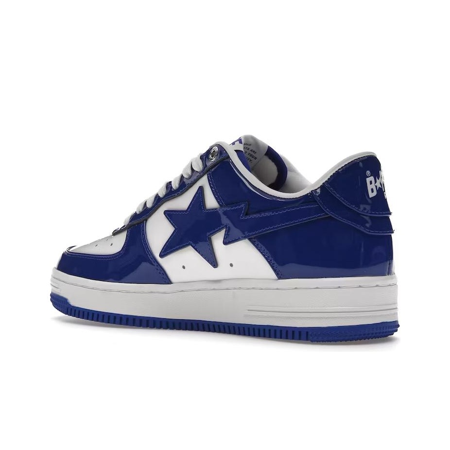 A BATHING APE Bape Sta Patent Leather White Blue 2023 A BATHING APE Bape Sta Patent Leather White Blue 2023