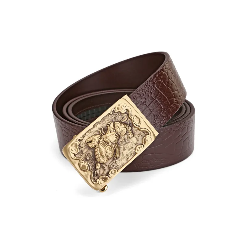 Cows Reign Single Layer Top Grain Cow Leather Leather Belts Men's 3.4CM-5