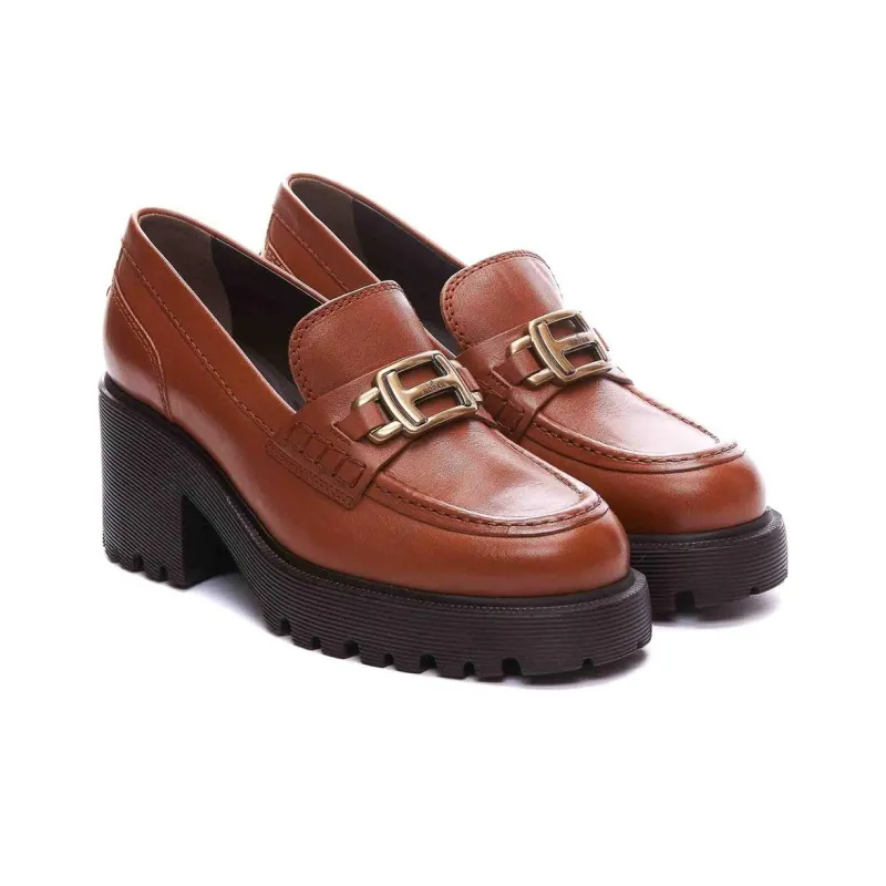 HOGAN Logo Buckled Slip On Loafers Women's-3