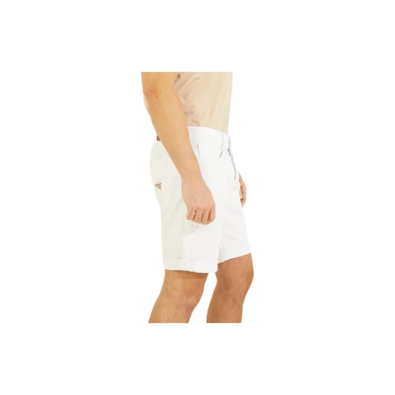 GUESS Sonny White Denim Shorts Casual Shorts Men's White-2