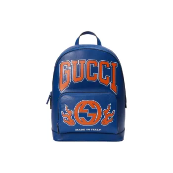 GUCCI Leather Backpack Men's Blue