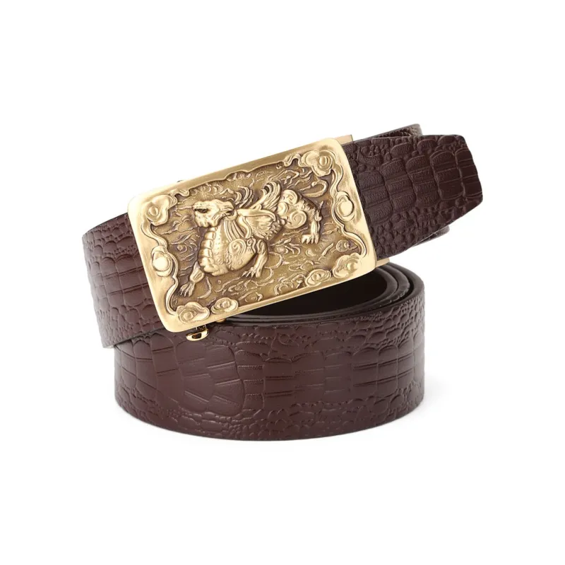 Cows Reign Single Layer Top Grain Cow Leather Leather Belts Men's 3.4CM-4
