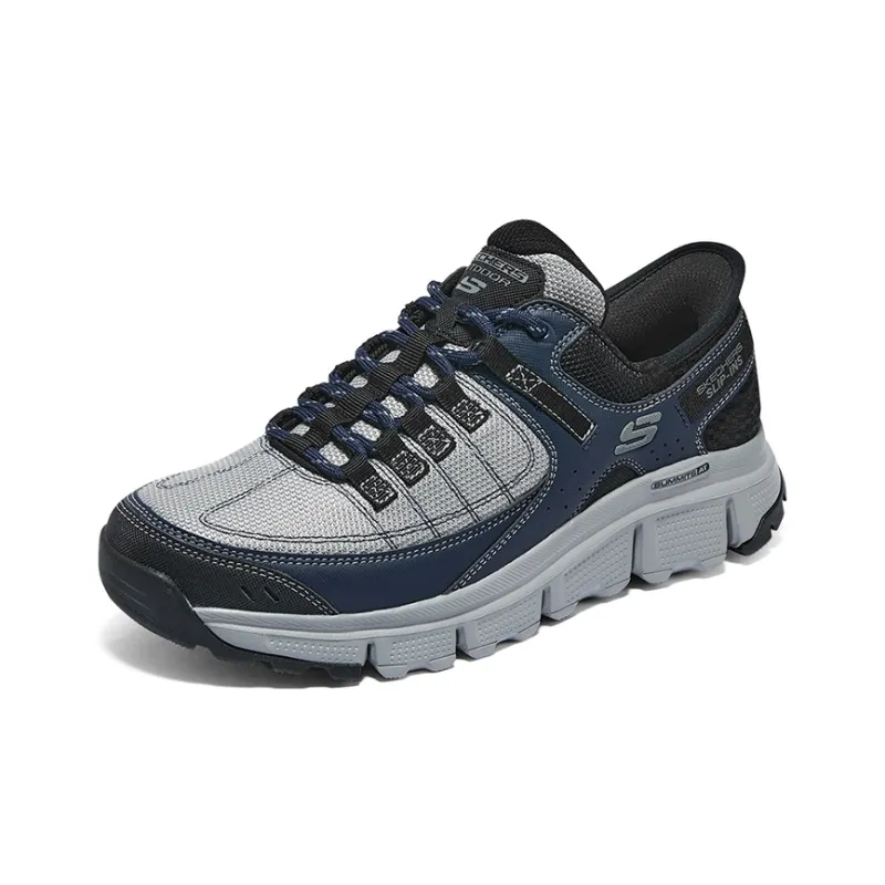 Skechers Hands Free Slip Ins Cushioning Wear Resistant Low Top Outdoor Shoes Men's Gray Blue-2