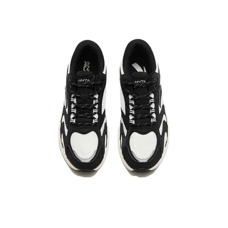 Anta Cushioning Anti Slip And Wear Resistant Low Top Running Shoes Men's White Black-2