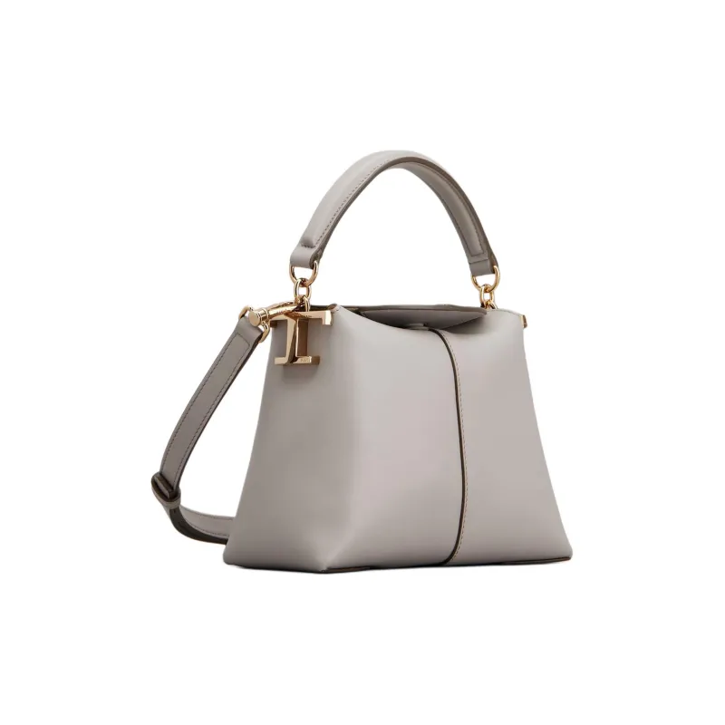TOD'S Leather Messenger Bag, Tote Bag, Shopping Bag, Shoulder Bag, Crossbody Bag, Handbag Extra Small Women's Gray-1