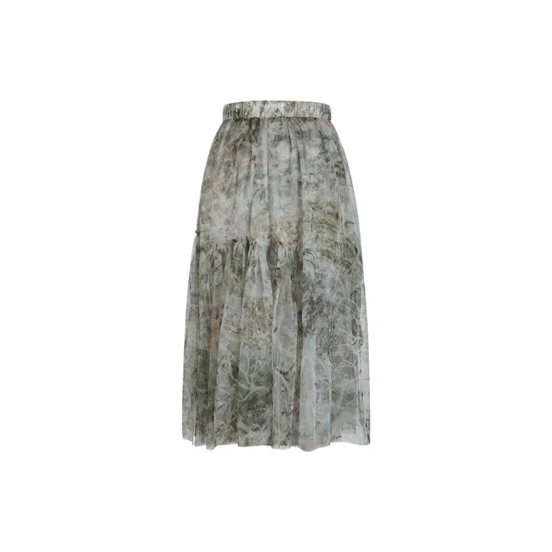 THE SEA LIFE Casual Long Skirt Women's Mist Color-1