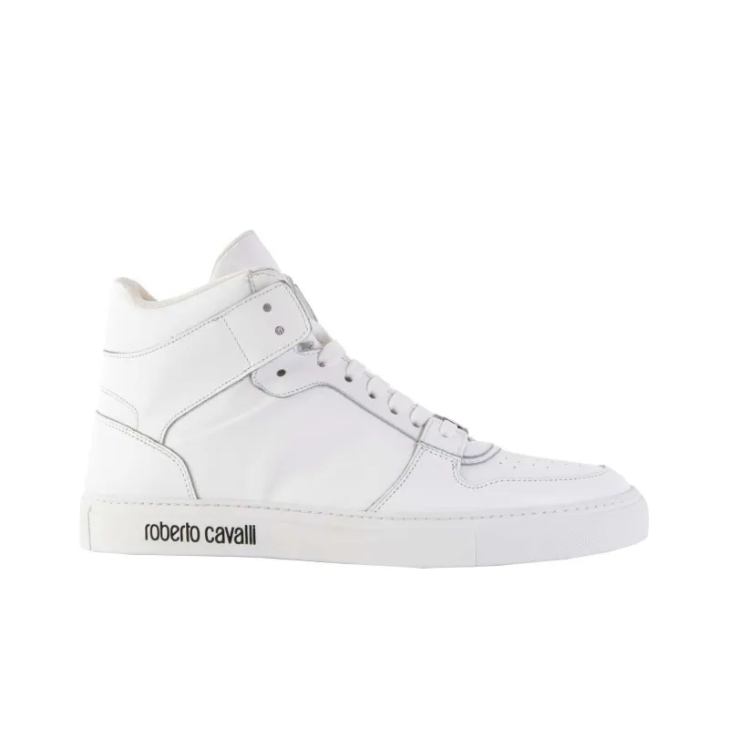 Roberto Cavalli High-Top Skateboard Shoes Men's White-1