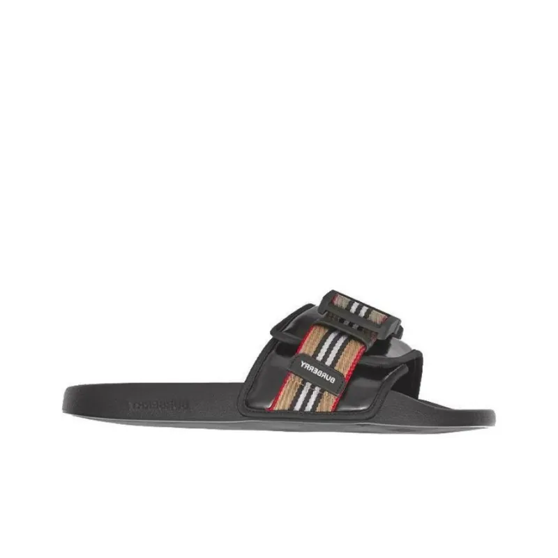 Burberry Fastener Slides Icon Stripe Men's-1