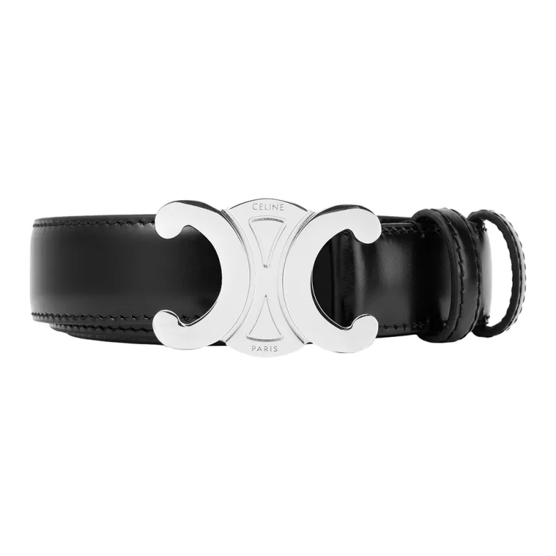 CELINE Medium Triomphe Belt In Taurillon Leather-3