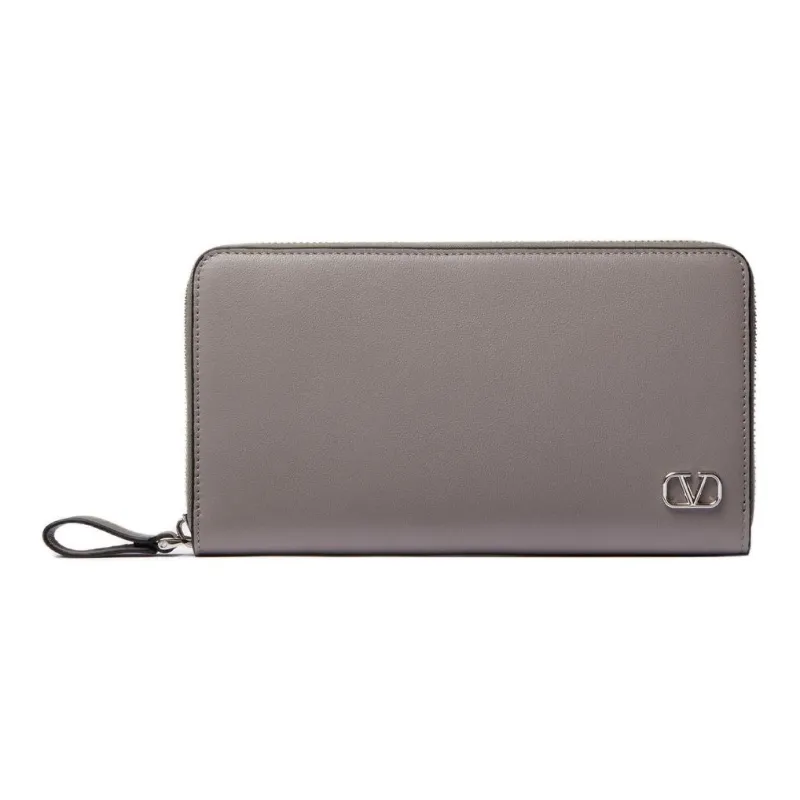 Valentino Vlogo Calfskin Wallet Men's Pearl Gray-0