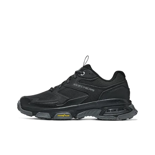 Skechers Cushioned Slip Resistant Lightweight Low Top Casual Shoes Men's Black
