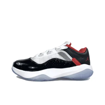 Jordan Air Jordan 11 CMFT Slip-Resistant Low-Top Vintage Basketball Shoes Women's Black White Red